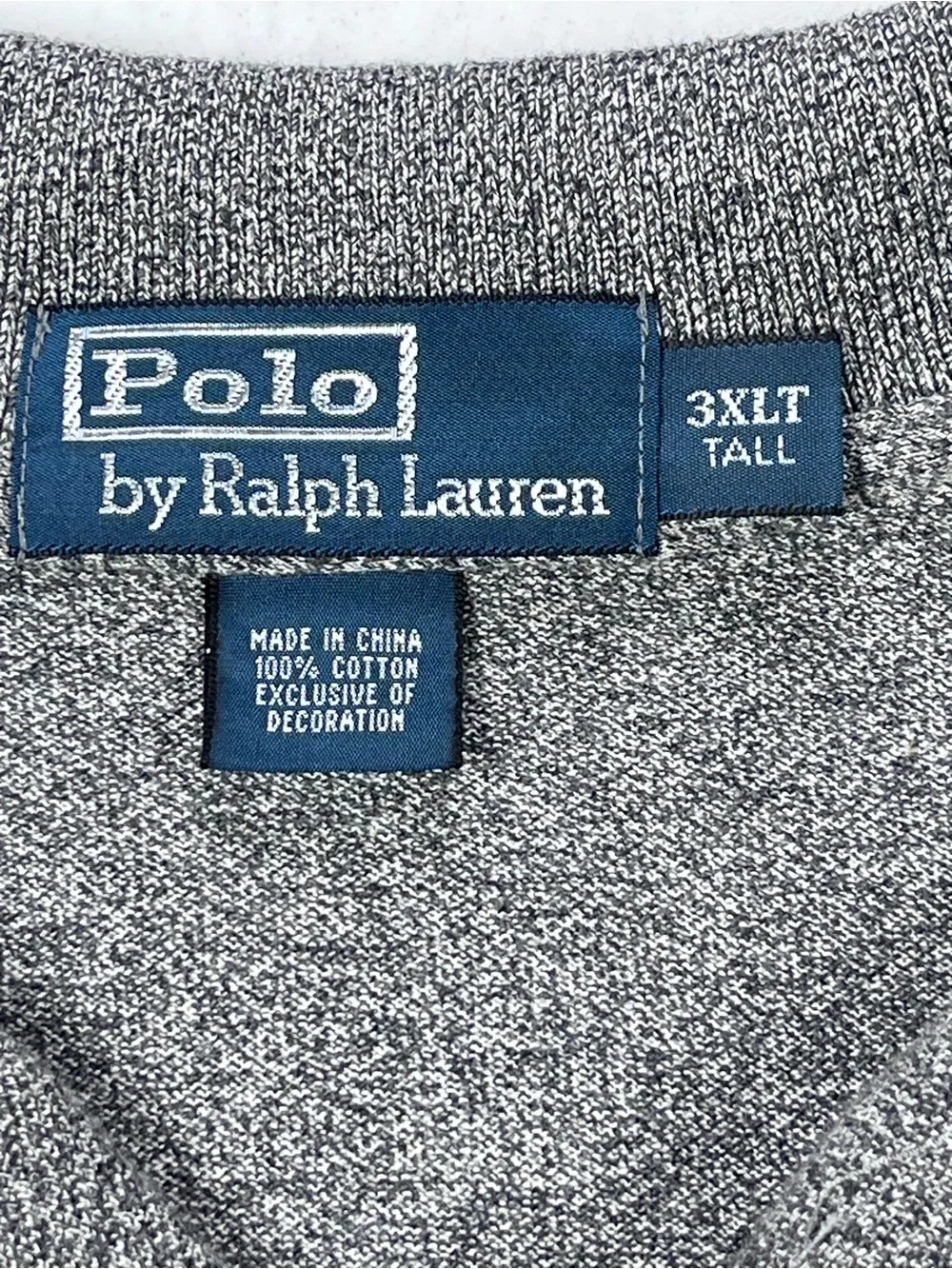 Polo Ralph Lauren Men’s Vintage Gray Long Sleeve Polo Short. Size 3XLT